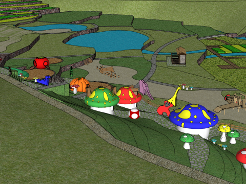 Taman hiburan anak-anak liar Model 3D