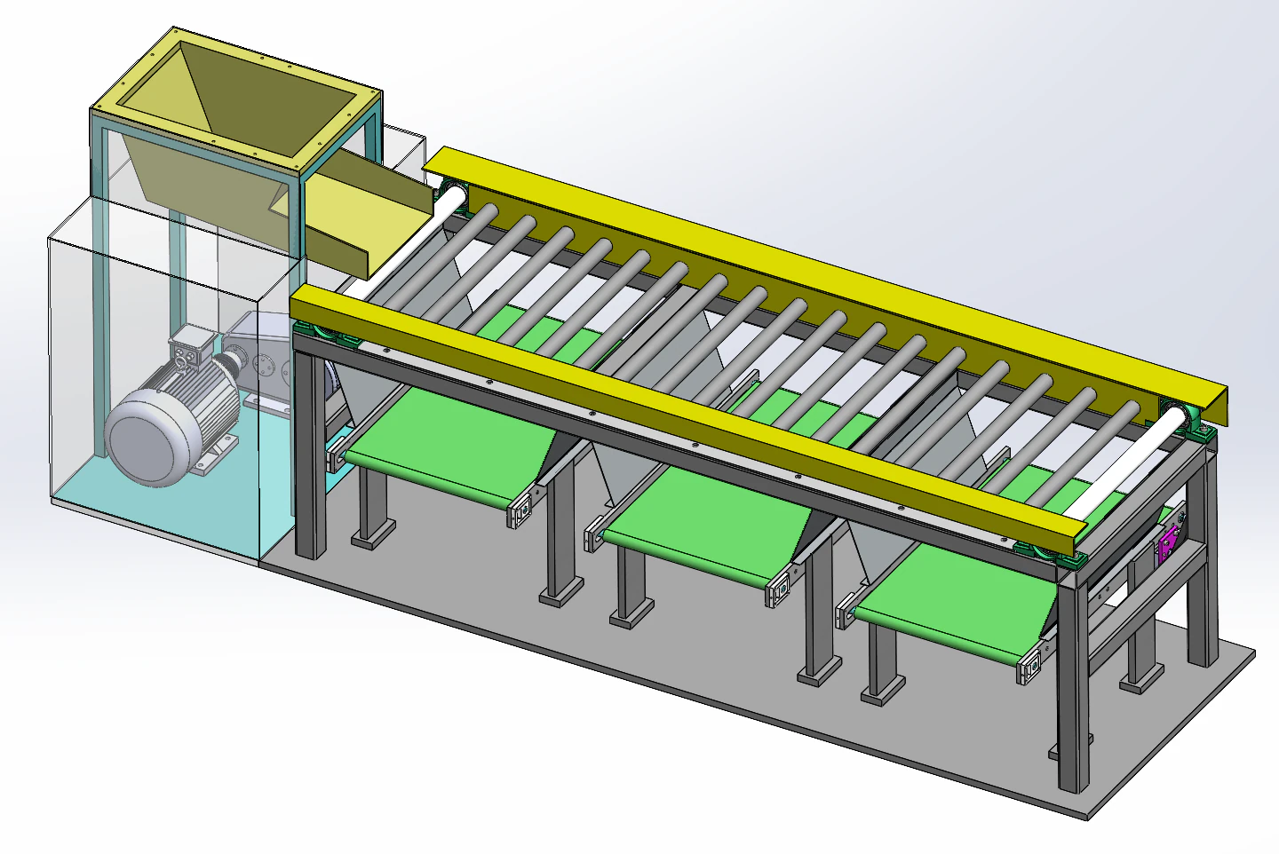 Apple Roll Bar Grading Machine SolidWorks 3D 3D Model .c4d .max .obj .3ds .fbx .stl .blend 