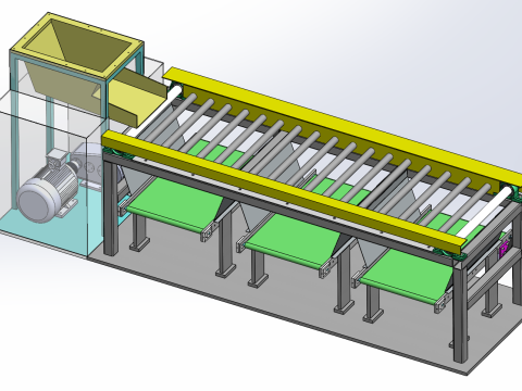 Apple Roll Bar Grading Machine SolidWorks 3D Modello 3D