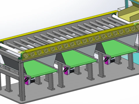 Apple Roll Bar Grading Machine SolidWorks 3D 3D Model