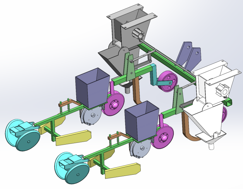 उर्वरक और बुआई मशीन सॉलिडवर्क्स संपादन योग्य 3D मॉडल .c4d .max .obj .3ds .fbx .stl .blend 