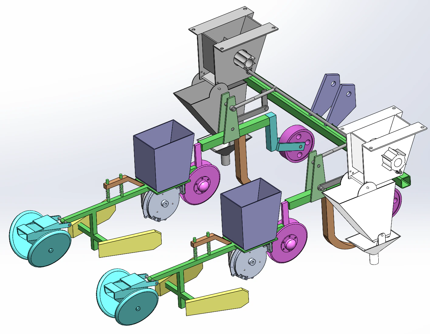 Fertilization and sowing machine SolidWorks editable 3D Model .c4d .max .obj .3ds .fbx .stl .blend 