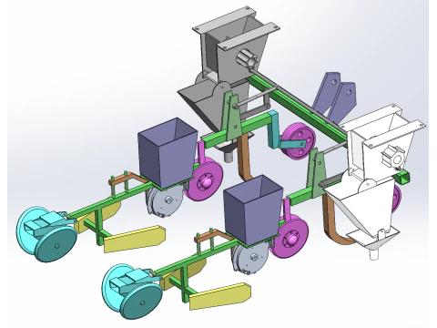 Maszyna do nawożenia i siewu edytowalna w SolidWorks Model 3D