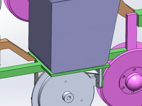 Fertilization and sowing machine SolidWorks editable 3D Model