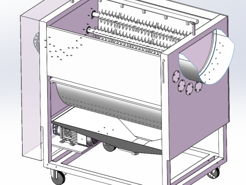 Potato cleaning and peeling machine SolidWorks editable 3D Модель