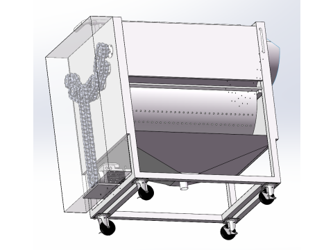 Macchina per pulire e sbucciare le patate SolidWorks modificabile Modello 3D