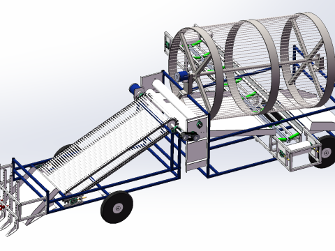 Potato Harvesting and Sorting Machine SolidWorks 3D Model 3D