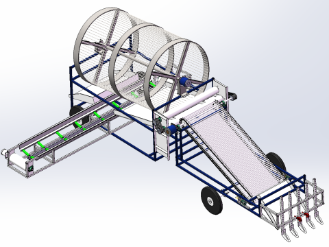 马铃薯收获和分选机 SolidWorks 3D 3D 模型