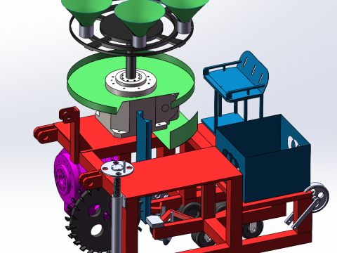 Машина для посадки овощей SolidWorks 3D 3D Модель
