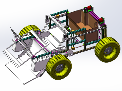 Water and land amphibious floating object collection device SolidWorks 3D 3D मॉडल