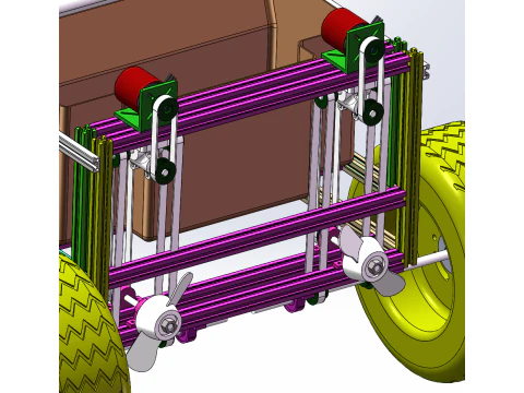 Water and land amphibious floating object collection device SolidWorks 3D 3D Model