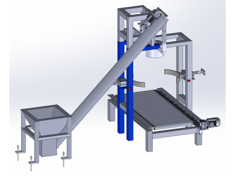 Diseño SolidWorks de dispositivo de sellado automático para boca de tarro. Modelo 3D