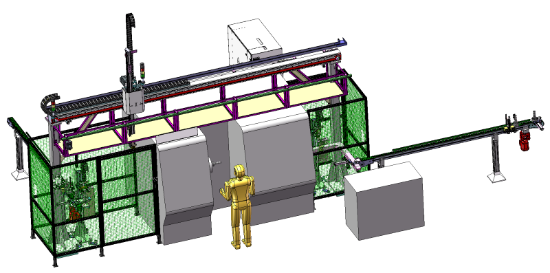 CNC-draaibank automatische laad- en losapparatuur SolidWorks 3D 3D Model .c4d .max .obj .3ds .fbx .stl .blend
