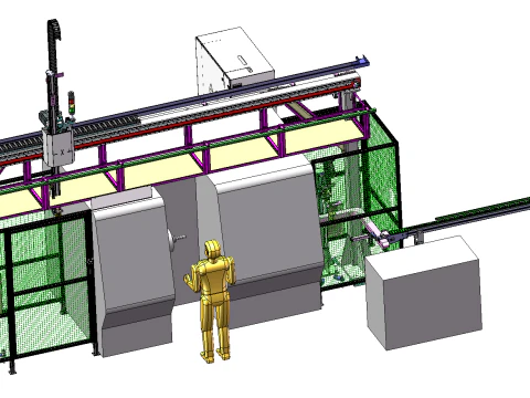 CNC lathe automatic loading and unloading equipment SolidWorks 3D 3D Model