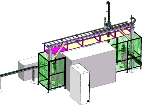 CNC-draaibank automatische laad- en losapparatuur SolidWorks 3D 3D Model