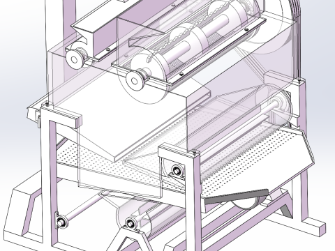 Double drum pneumatic circulation peanut huller SolidWorks 3D 3D Modell