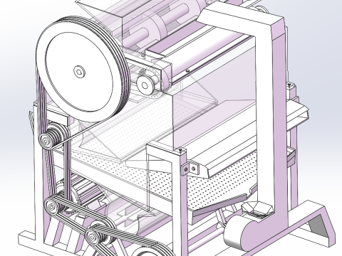 双滚筒气动循环花生脱壳机 SolidWorks 3D 3D 模型