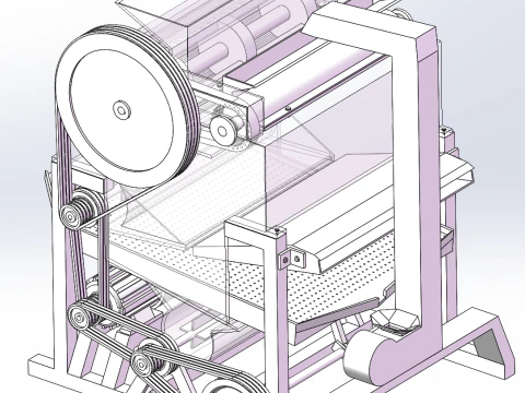 Double drum pneumatic circulation peanut huller SolidWorks 3D 3D Model