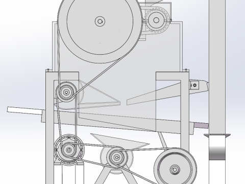 双滚筒气动循环花生脱壳机 SolidWorks 3D 3D 模型