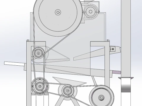 Double drum pneumatic circulation peanut huller SolidWorks 3D 3D Model