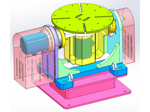 Dual axis linkage rotary positioner SolidWorks 3D 3D Модель