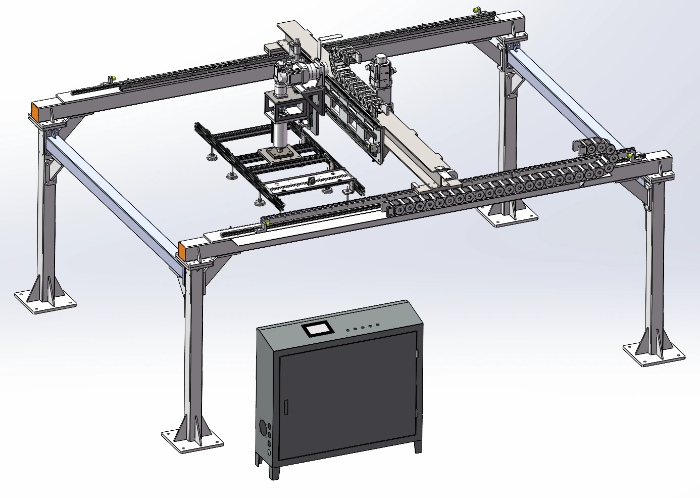 Four axis moving gantry SolidWorks 3D 3D Model .c4d .max .obj .3ds .fbx .stl .blend 