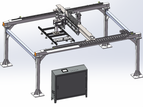 Czteroosiowa suwnica ruchoma SolidWorks 3D Model 3D