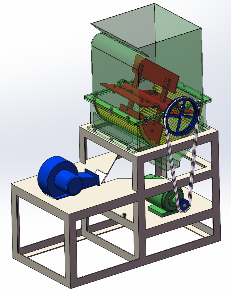 Conception d'une machine d'élimination des coques de haricots SolidWorks Modèle 3D .c4d .max .obj .3ds .fbx .stl .blend