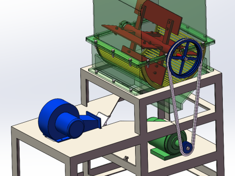 Design of Bean Shell Removal Machine SolidWorks Model 3D