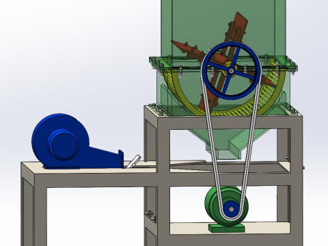Conception d'une machine d'élimination des coques de haricots SolidWorks Modèle 3D