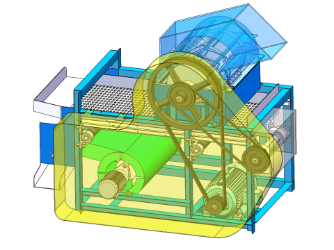 Ontwerp van zonnebloemdorsmachine SolidWorks 3D Model