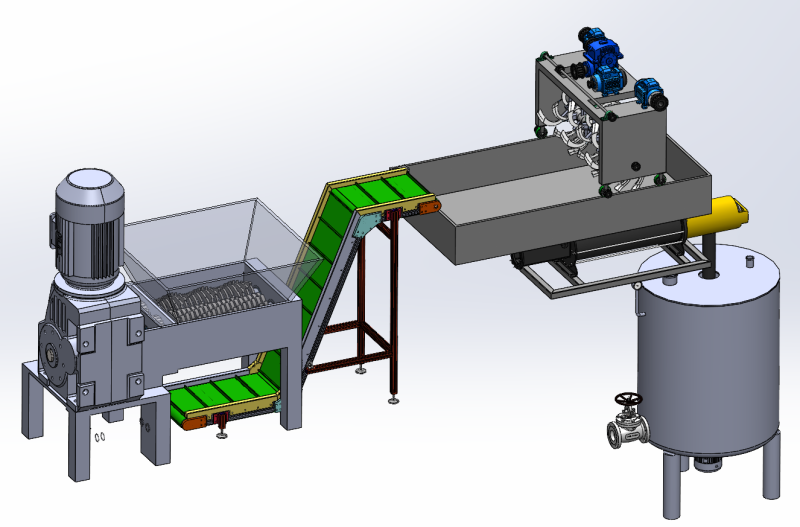 食用菌類廃棄物残渣のリサイクルおよび再利用装置の SolidWorks 設計 3Dモデル .c4d .max .obj .3ds .fbx .stl .blend