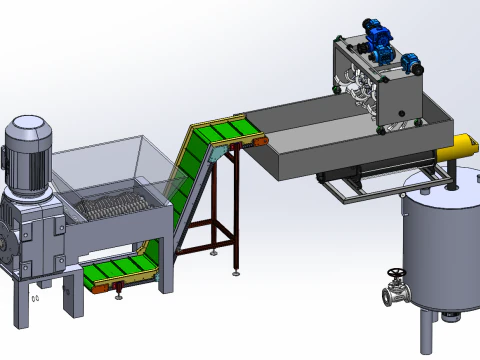 Projekt SolidWorks urządzenia do recyklingu i ponownego wykorzystania pozostałości jadalnych grzybów Model 3D