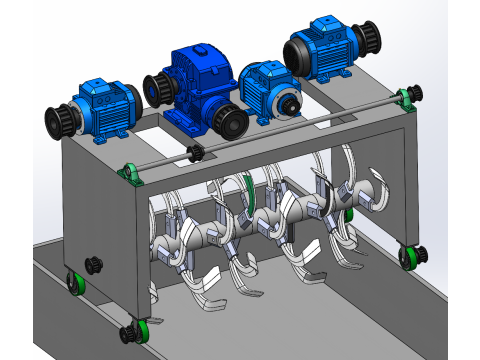 食用菌類廃棄物残渣のリサイクルおよび再利用装置の SolidWorks 設計 3Dモデル