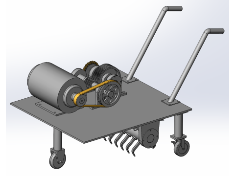 SolidWorks design of hand push lawn mower Model 3D