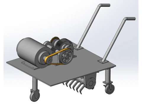 SolidWorks design of hand push lawn mower 3D Model