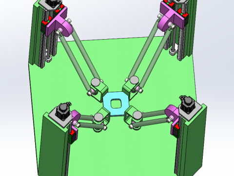 Robot paralelo SolidWorks 3D Modelo 3D