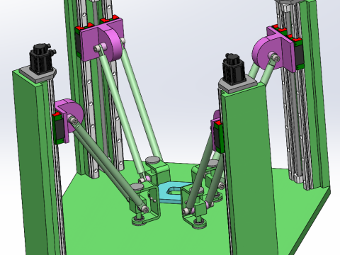 Robot parallelo SolidWorks 3D Modello 3D