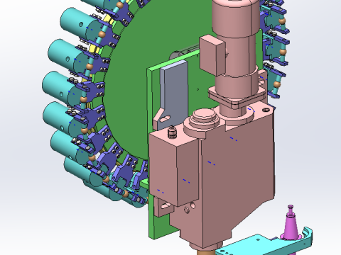 Pusat permesinan Majalah alat tipe cakram BT40-24 SolidWorks 3D Model 3D