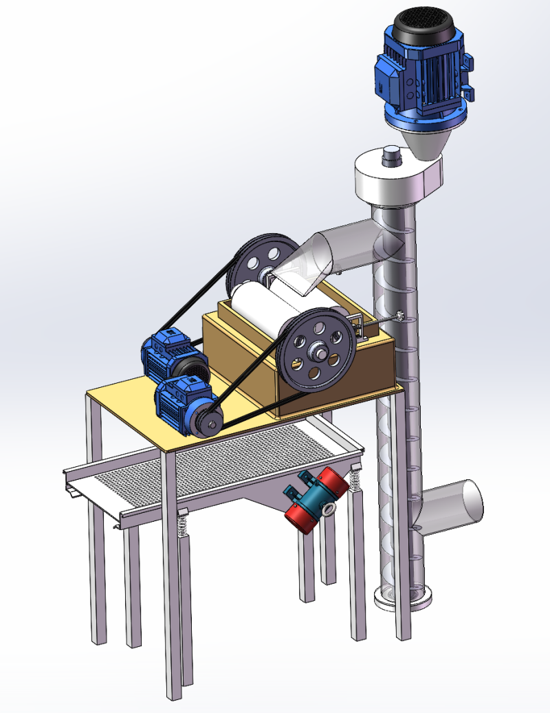 Urządzenie do przesiewania kruszenia ziarna SolidWorks 3D Model 3D .c4d .max .obj .3ds .fbx .stl .blend