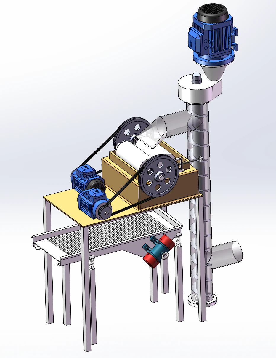 Grain Crushing Screening Device SolidWorks 3D 3D Model .c4d .max .obj .3ds .fbx .stl .blend 