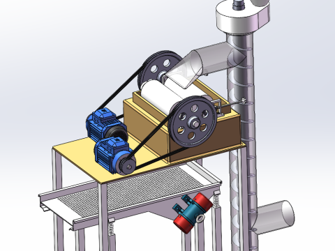 Dispositif de criblage de concassage de grains SolidWorks 3D Modèle 3D