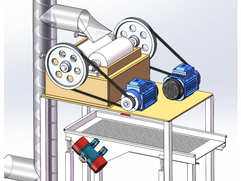 Grain Crushing Screening Device SolidWorks 3D 3D Model