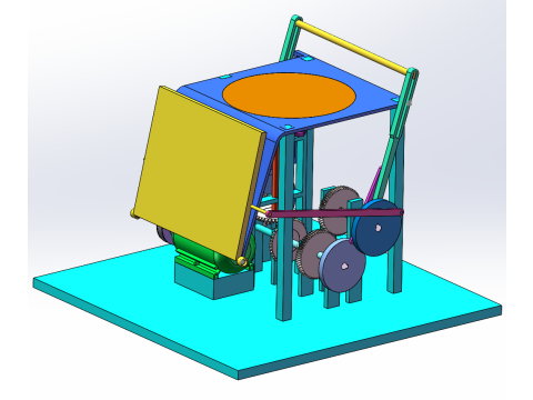 Flat press printing machine SolidWorks 3D 3D Model
