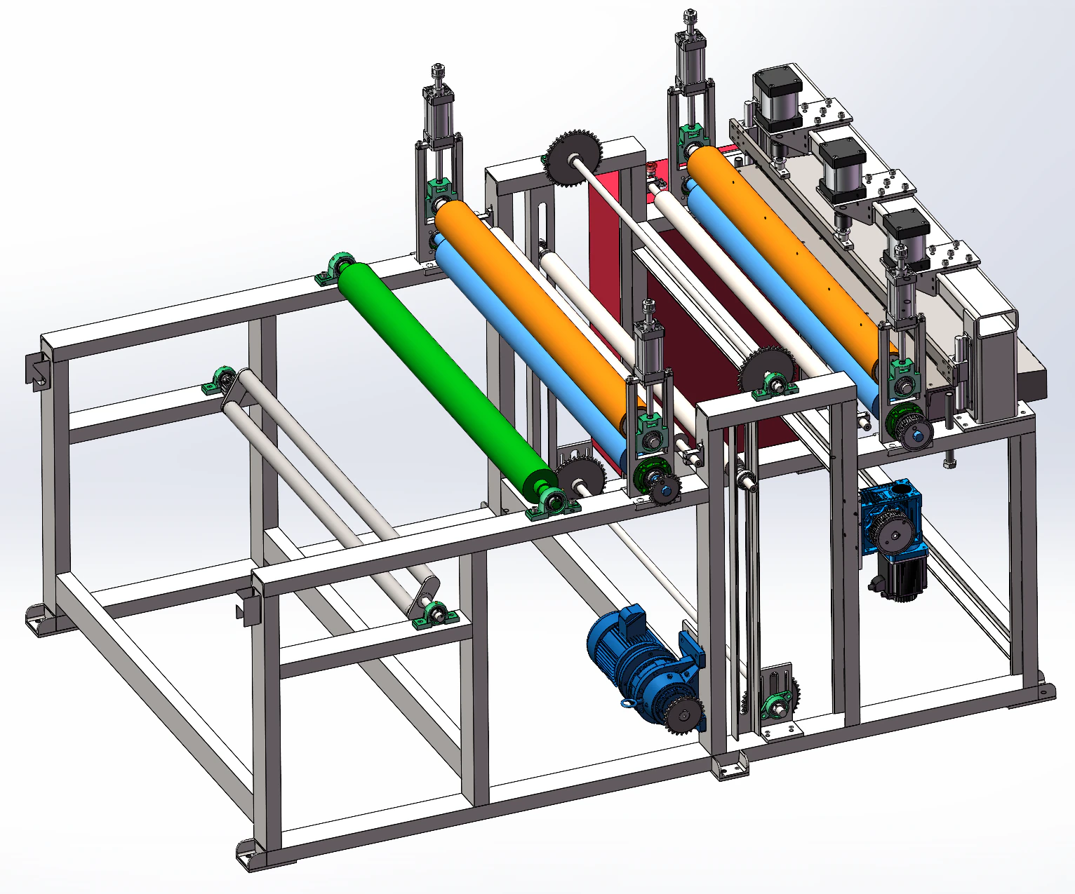 Roll fabric cutting machine SolidWorks 3D 3D Model .c4d .max .obj .3ds .fbx .stl .blend 