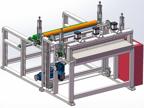 Rolstof snijmachine SolidWorks 3D 3D Model