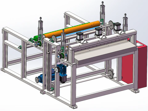 Roll fabric cutting machine SolidWorks 3D 3D Model