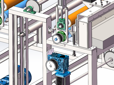 Rolstof snijmachine SolidWorks 3D 3D Model