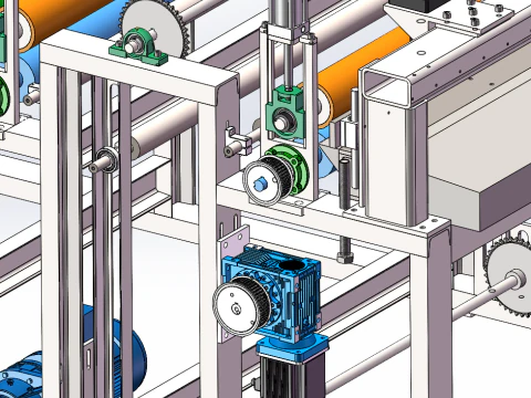 Roll fabric cutting machine SolidWorks 3D 3D Model