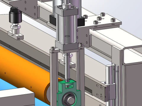 Roll fabric cutting machine SolidWorks 3D 3D Model
